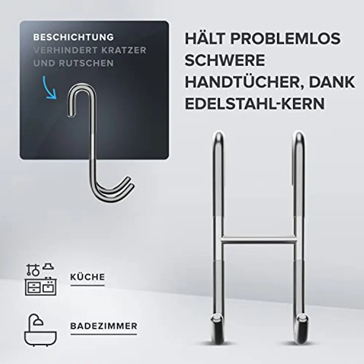 ovimar Handtuchhaken Hov, (Packung, 2-St, 2), aus Edelstahl in Silber zur Zum Aufhängen – Bild 3