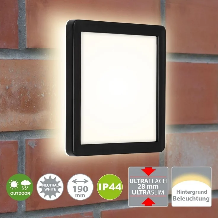 Di-Ka LED Außen-Deckenleuchte Frankfurt 8 W 19 cm Backlight – Bild 2