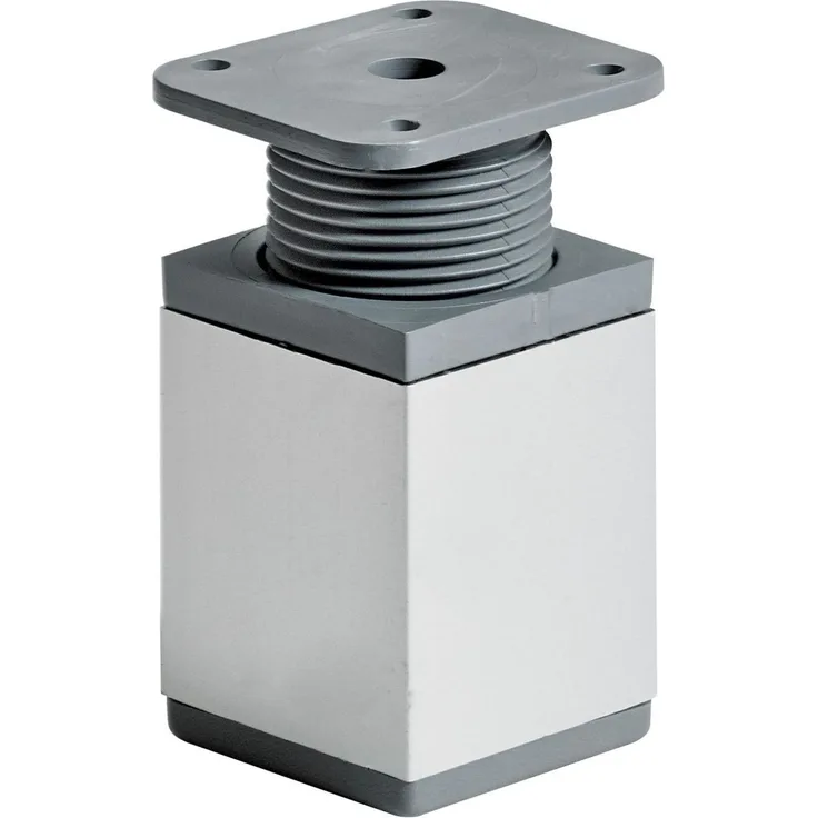 Hettich Möbelfuß 4,0 x 6,0 - 7,8 cm Aluminium-Optik - 1 Stück