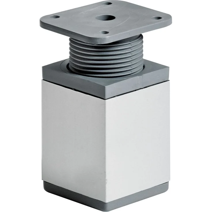 Hettich Möbelfuß 4,0 x 6,0 - 7,8 cm Aluminium-Optik - 1 Stück