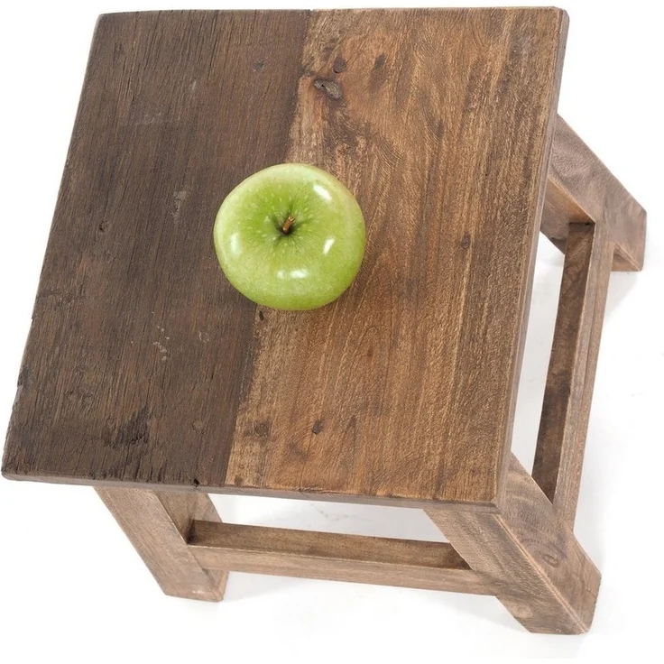 DESIGN DELIGHTS Hocker Fusshocker PALO, 27x26cm (HxB), rustikaler Holzhocker Massivhocker – Bild 3