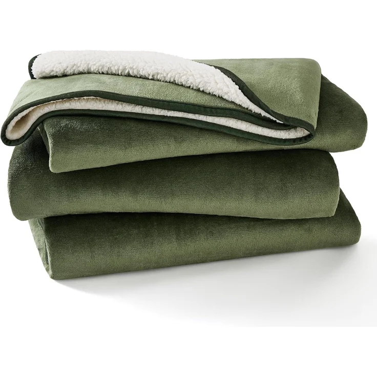 Lesure wasserdichte Hundedecke Grosse Hunde - 152x127 cm Outdoor Hundedecke waschbar, Hundedecke Sofaschutz aus Sherpa Fleece, Katzendecke flauschig und weich, Olivgrün – Bild 9