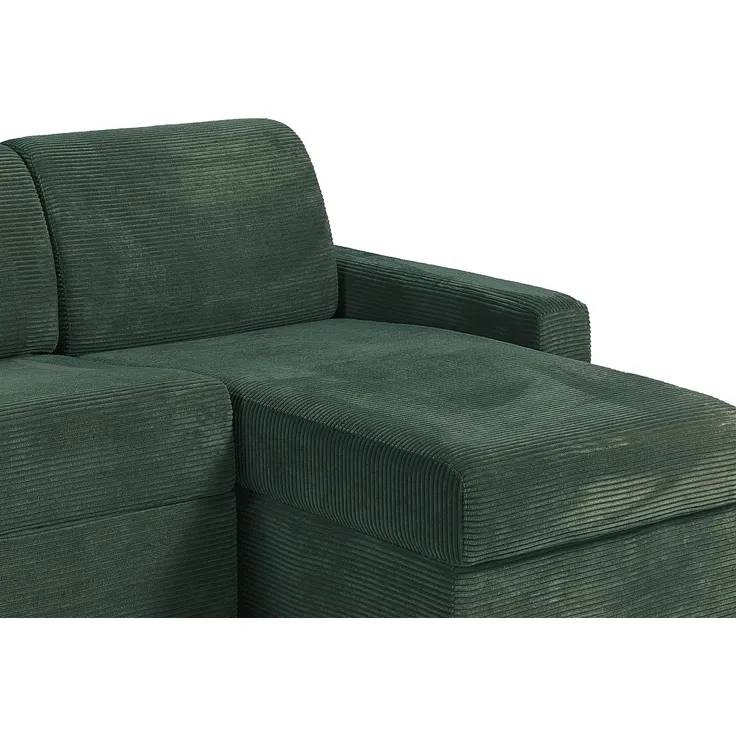 Vente-unique - CALITO Sofa SamtStoff Grün - B 223 cm152 cm x H 90 cm x L 278 cm – Bild 5