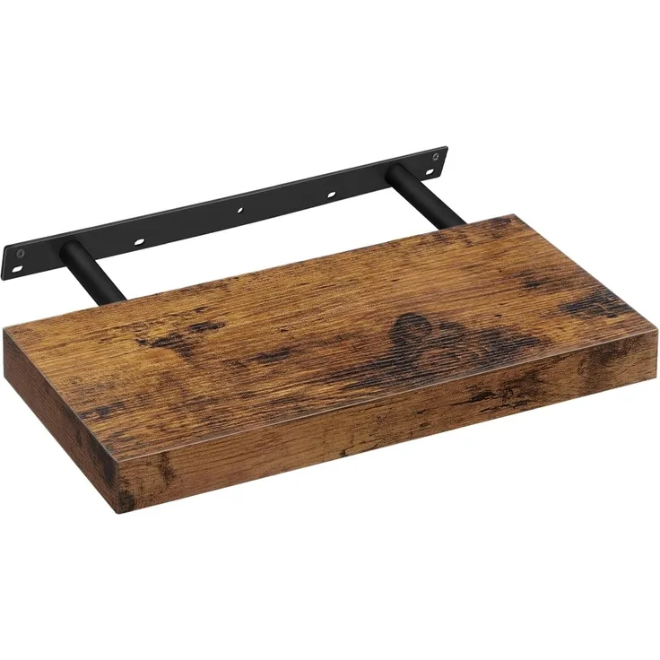 VASAGLE Wandregal, MDF vintagebraun, 40 x 20 x 3,8 cm