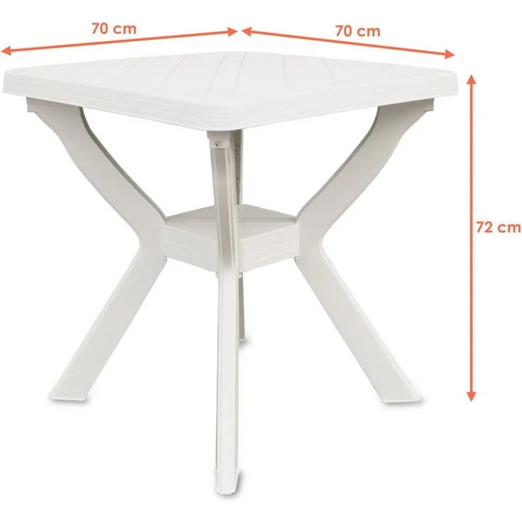 Spetebo Gartentisch Kunststoff Outdor Tisch quadratisch 70 cm (Anzahl, 1-St, Stück), mit modernem X-Gestell – Bild 1