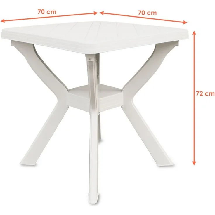 Spetebo Gartentisch Kunststoff Outdor Tisch quadratisch 70 cm (Anzahl, 1-St, Stück), mit modernem X-Gestell