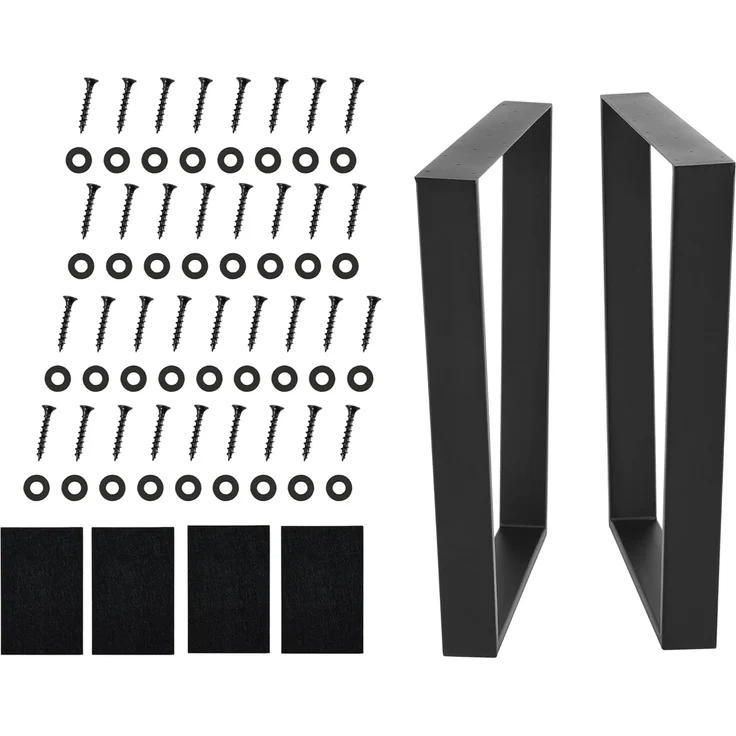 2er-Set Tischgestell 55 - 75 x 72 cm Stahl Schwarz Matt en. casa – Bild 7