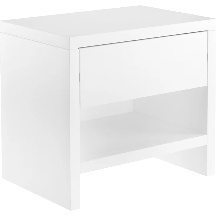 Nachttisch Buche weiß Nachtkästchen Bettkommode Nachtschrank mit Schublade 90.20-K39W