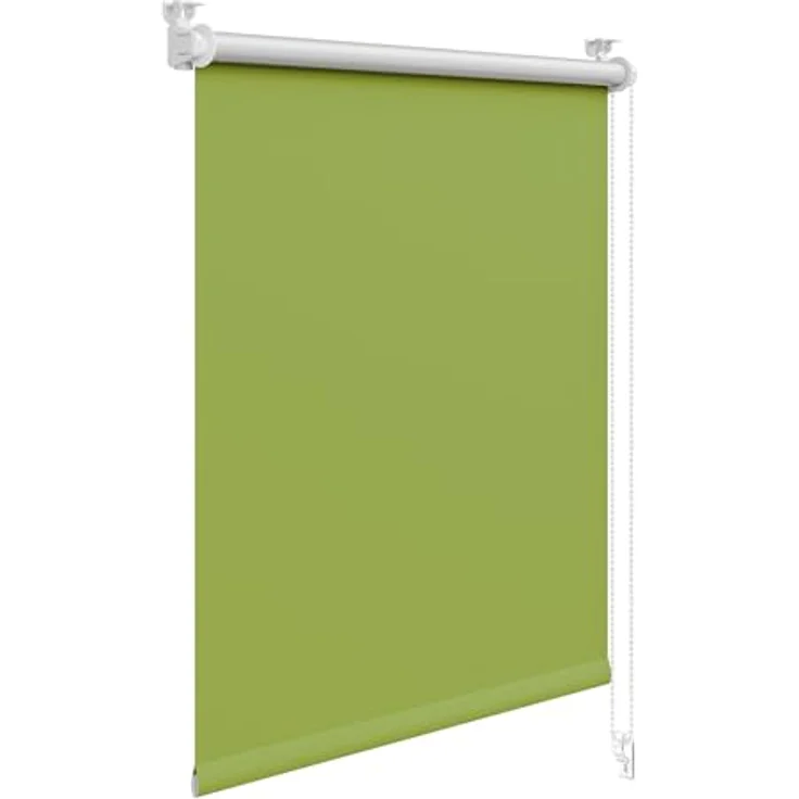 WOLTU Verdunkelungsrollo ohne Bohren, Thermo Verdunkelungsrollo mit Kette, Sichtschutz, für Türen und Fenster, Grün，B90 x H150 cm – Bild 1