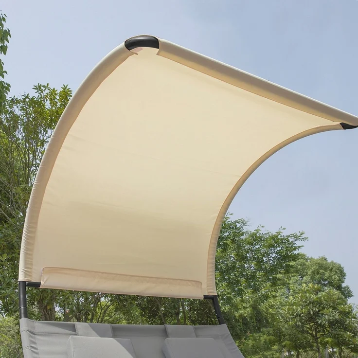 SoBuy OGS50-HG Schaukelliege, Oxford-Gewebe, Lackiert, Grau, 190 x 180 x 123 cm – Bild 10