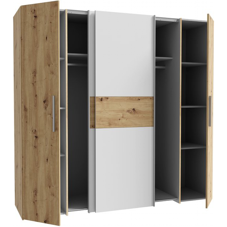 Wohn Schick KALIXTUS Kleiderschrank,Front Weiß (120A06) Artisan Eiche(D78)/Weiß120 - H 190 cm x T 51 cm x B 200 cm – Bild 3