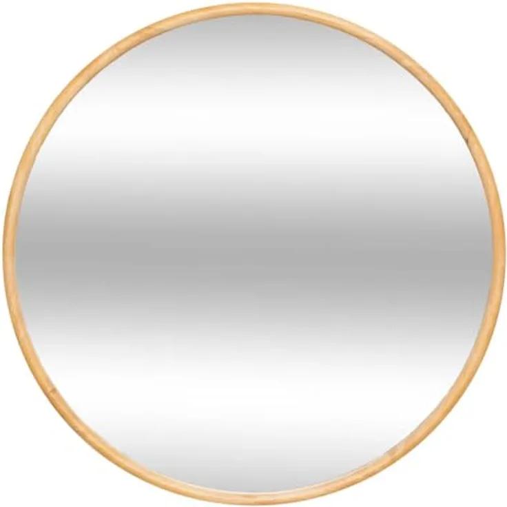 Atmosphera Createur d´interieur Wandspiegel KIM, Beige, Holzrahmen, 75 cm Durchmesser, elegantes Design für Wohnzimmer, Schlafzimmer und Flur