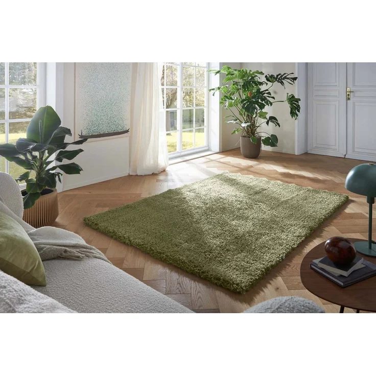 TaraCarpet Flokati-Teppich TaraCarpet Flokati Eco Langflorteppich Shaggy, rechteckig, Höhe: 52 mm, Flokati Hochflor Langflor weich grün Wohnzimmer Schlafzimmer 80x150 – Bild 5