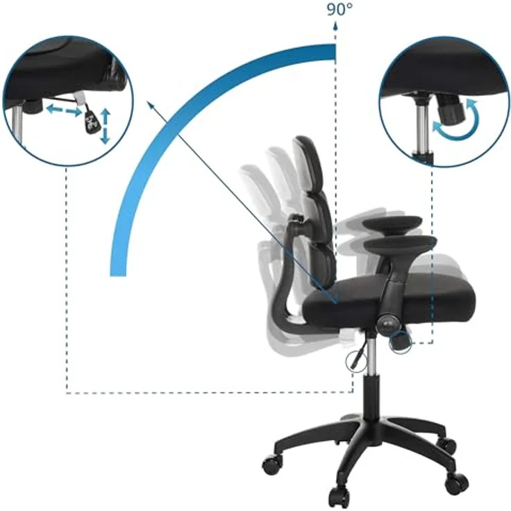 hjh OFFICE Kinderdrehstuhl Kid ERGOLINO B Drehstuhl mit ergonomischer Rückenlehne, Schwarz, 736432 – Bild 5