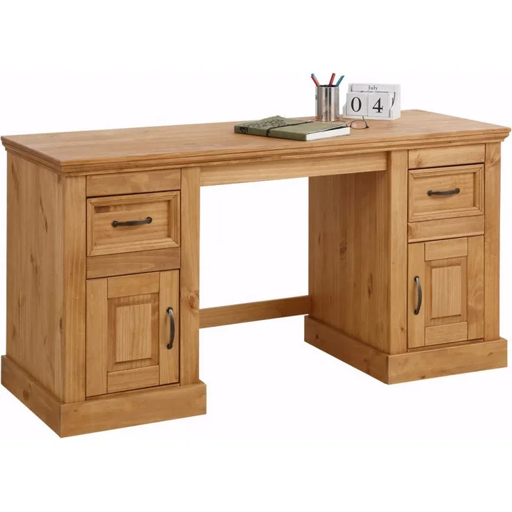 loft24 Arbeitstisch Selma - Schreibtisch Bürotisch Home Office Computertisch, Schreibtisch aus Kiefer im Landhausstil, Länge150 cm