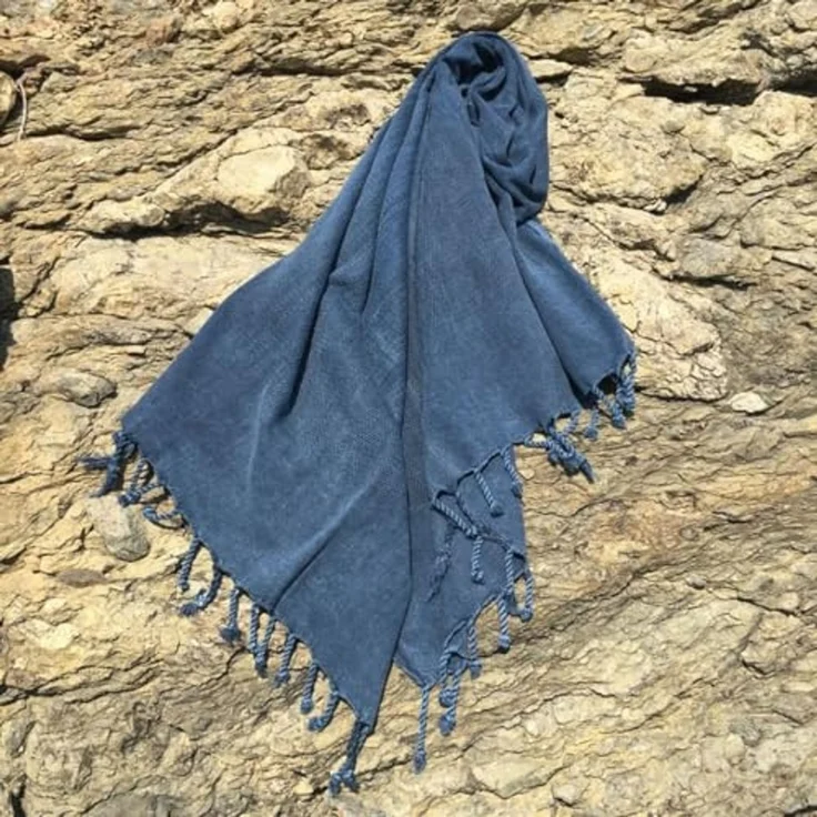Mijolnir 'Taslanmis - Dark Blue' Fouta (Strandtuch), Dunkelblau, 90 x 175 cm – Bild 1