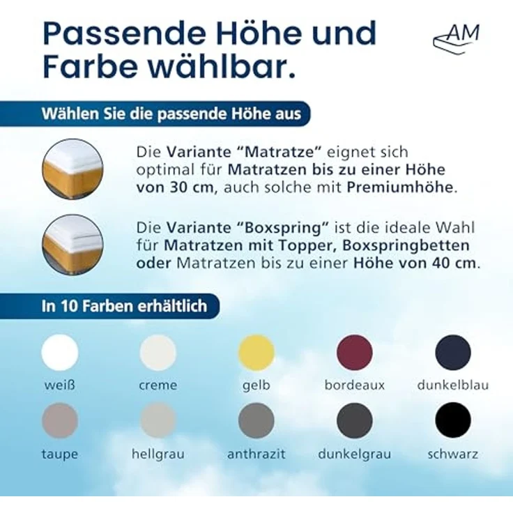 AM Qualitätsmatratzen Spannbettlaken Baumwolle in dunkelblau, Bettlaken für Matratzen, Made in Germany, Baumwolle, Gummizug: rundum, (1 Stück), 100x200x30 – Bild 4
