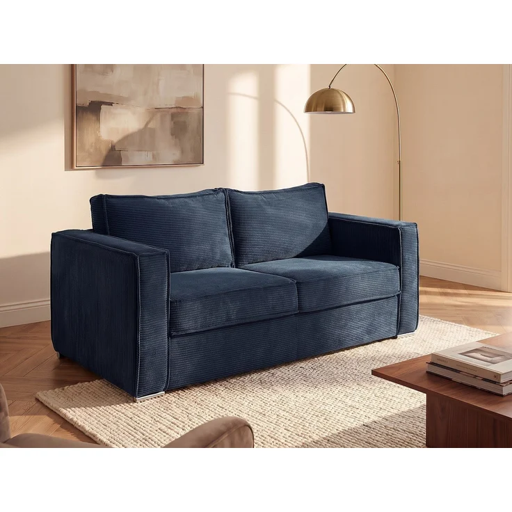 Vente-unique - LORETO - Schlafsofa - Plastik - Kunststoff (PVC) - Marineblau - 218 x 97 x 90 cm – Bild 2