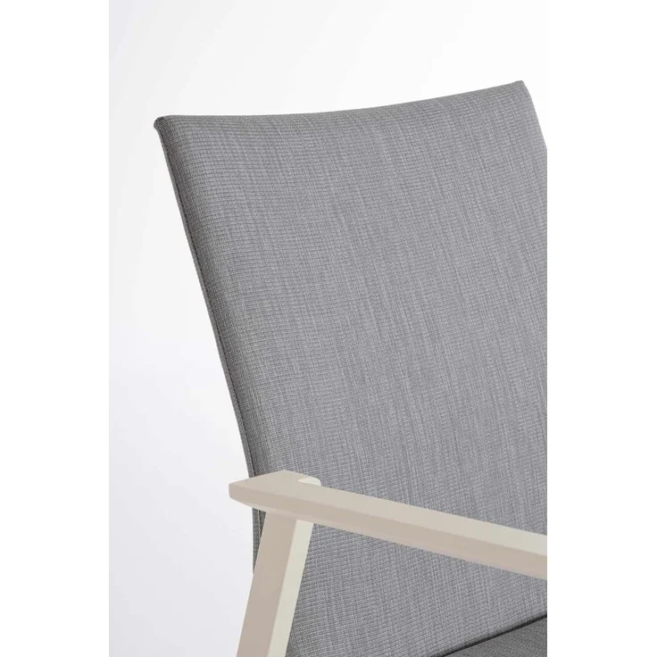 Gartenstuhl Enodo aus Aluminium, modern und stapelbar, gepolstert, beige Pelikan, Outdoor – Bild 7