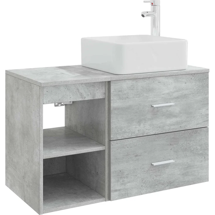 vidaXL Badezimmerschrank-Set 2 stk. Betongrau 79,5 x 41 x 80 cm 3403883 – Bild 2