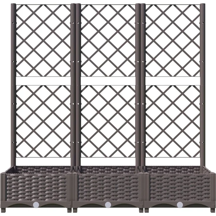 vidaXL Garten-Pflanzgefäß mit Spalier Braun 120 x 40 x 121,5 cm PP 318262 – Bild 4