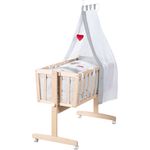 roba Babywiege 'Adam & Eule' - 40 x 90 cm - mit Feststellfunktion - inkl. textiler Ausstattung - Holz natur