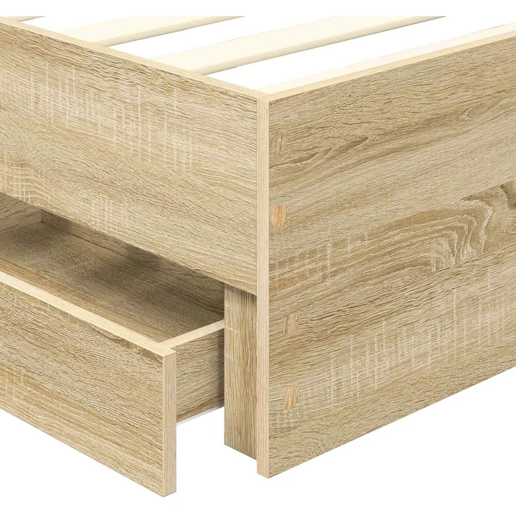 vidaXL Bettrahmen Sonoma-Eiche 100 x 200 cm Ingenieurs Holz 3411525 – Bild 11