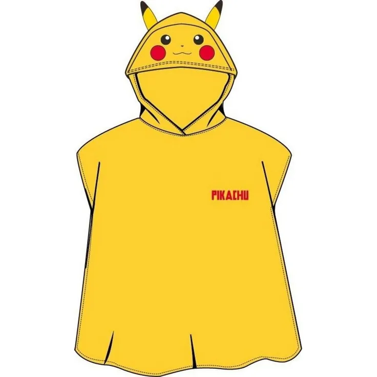 POKÉMON Kapuzenhandtuch Pokemon Poncho Strandtuch mit Kaputze 50 x 115 cm, mit Kapuze