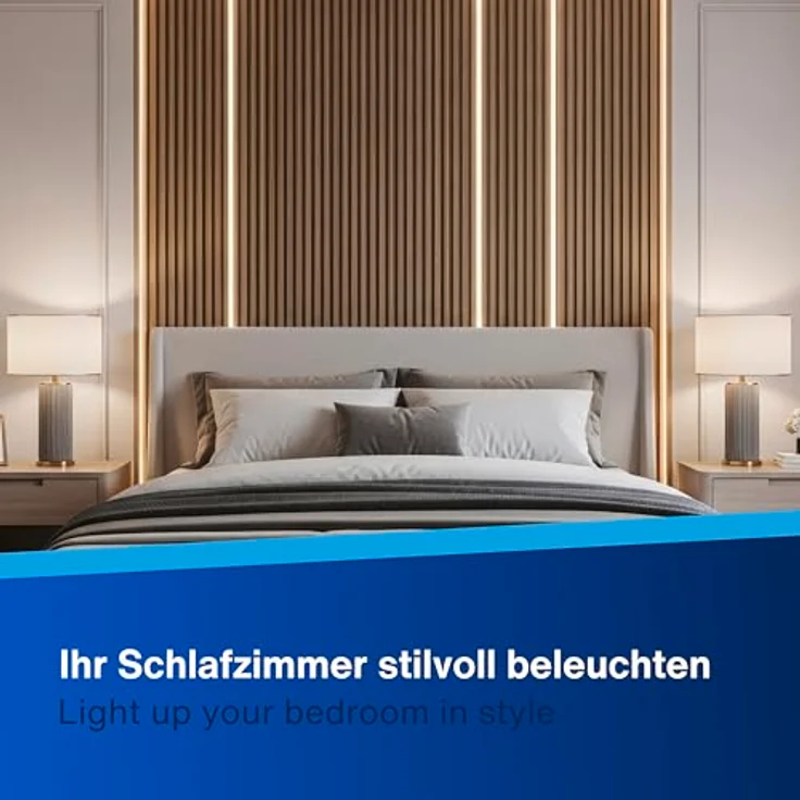 REV LED für Akustikpaneele - 3m, selbstklebend, dimmbar, zuschneidbar, inkl. LED-Profil - unsichtbar in ausgeschalteten Zustand – Bild 12
