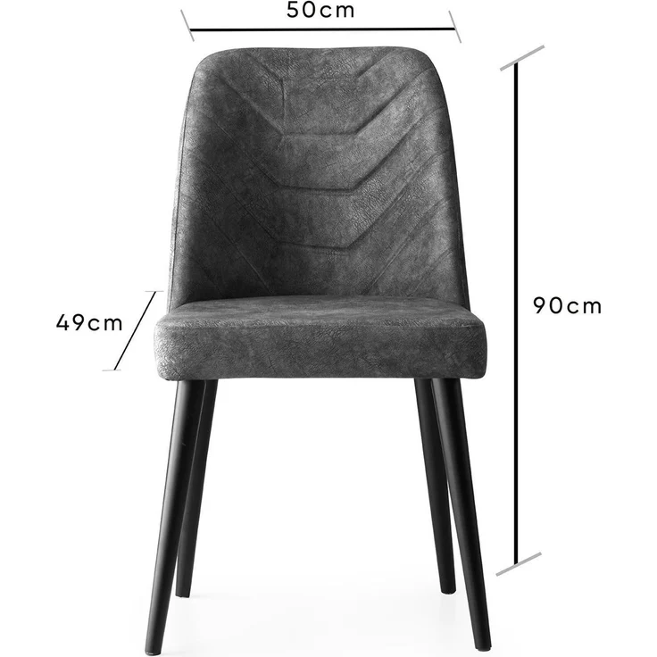 Skye Decor 'Dallas - 527 V2' Stuhlset (2-teilig), Anthrazit, 50 x 90 x 49 cm – Bild 7