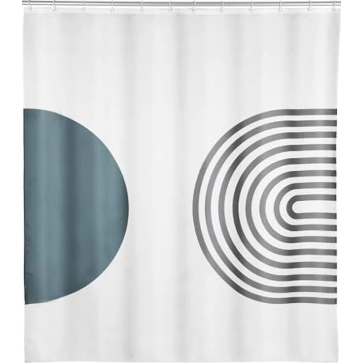SCHÖNER WOHNEN-Kollektion Duschvorhang »Orfa« Breite 180 cm (Set, 17-tlg), aus recyceltem Polyester, abstraktes Motiv, mit 16 Duschvorhangringen – Bild 2