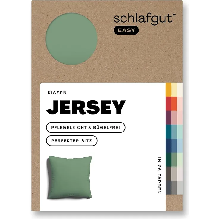 Schlafgut 'EASY' Kissenbezug, Jersey, Baumwolle, Grün, 40x40 cm