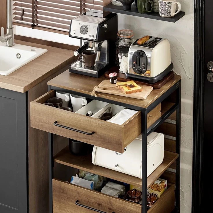 SoBuy FKW118-PF Küchenwagen, Spanplatte, Melamin, Braun, 60 x 90 x 45 cm – Bild 6