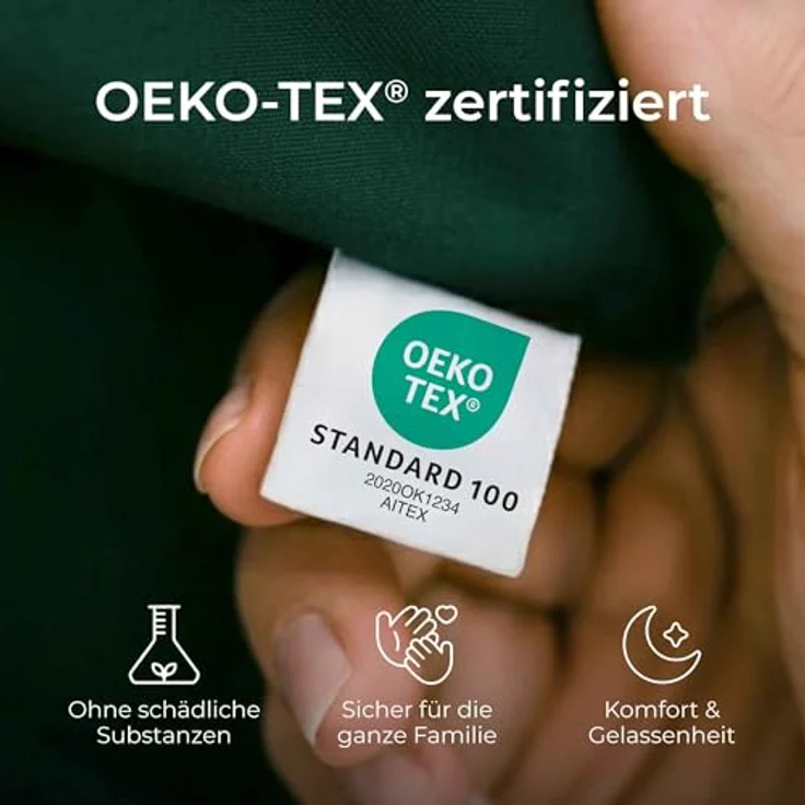 Kissenbezug 30x50 Renforcé Baumwolle (2er-Set) - Grün - Dicht gewebt mit 57 Fäden/cm² - Kissenbezug 50x30 - Oeko Tex Zertifiziert - Dreamzie – Bild 7