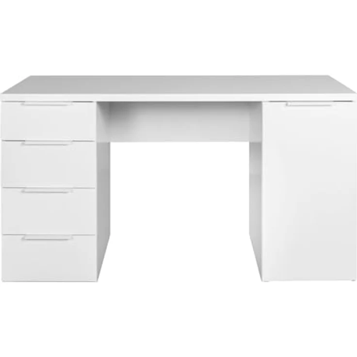 Schreibtisch Eboli / Espresso, Weiß, 146 x 75 x 60 cm – Bild 5