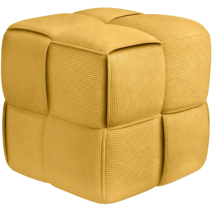 CLP Sitzhocker Forinta, hochwertiger Cordstoff, moderner Stil, bequem und elegant,Farbe:gelb – Bild 1