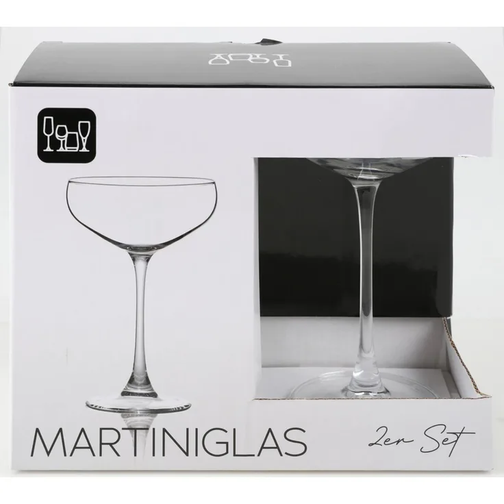 12x Martini Glas 2er Set 250ml – elegantes Cocktailglas, robust, langlebig, ideal für Partys, Bars und Zuhause