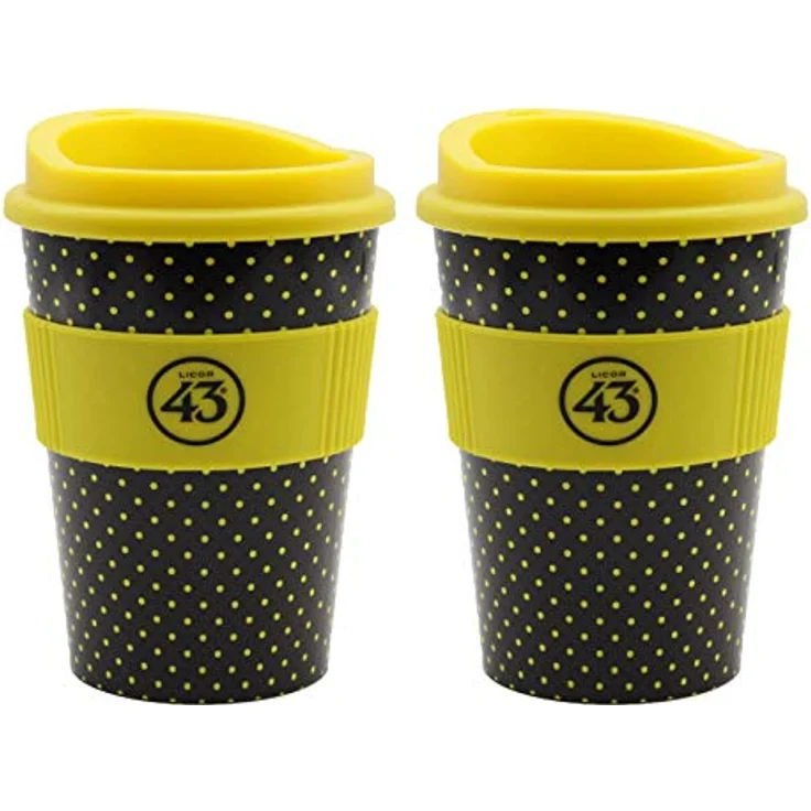 Licor 43 Kaffeebecher - 2er Set Trinkbecher Coffee to go mit Deckel Likör Liquor 43er – Bild 2