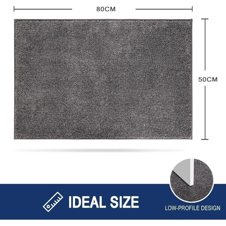 Schmutzfangmatte Innen 50x80cm rutschfeste Fußmatte Maschinenwaschbar – Bild 2