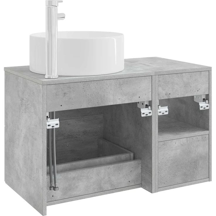 vidaXL Badezimmerschrank-Set 2 stk. Betongrau 79,5 x 44,5 x 80 cm 3403931 – Bild 6