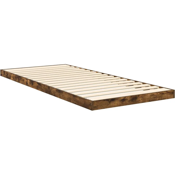 vidaXL Bodenbettrahmen, Holz Geräucherte Eiche Braun, 71,5x190 cm – Bild 5