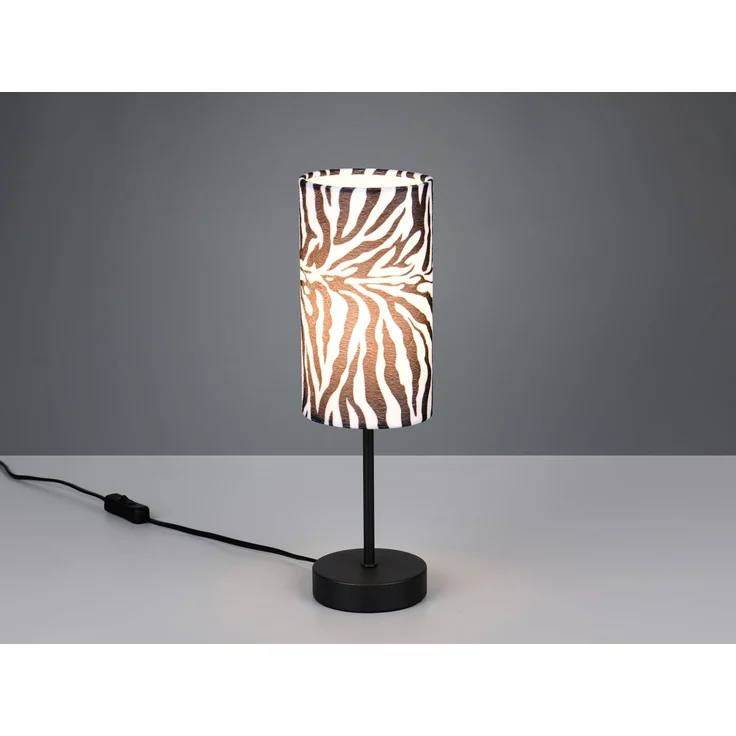 Tischlampe ZEBARA mit Stoffschirm Zebramuster, Höhe 36,5cm – Bild 3