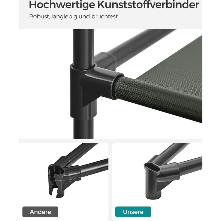 Songmics Kleiderschrank, Stoffschrank, mit Überzug aus Vliesstoff, Faltschrank mit Kleiderstange, 45 x 150 x 175 cm, 12 Ablagen, Metallrahmen, Schrank fürs Schlafzimmer, salbeigrün LSF003C02 – Bild 7