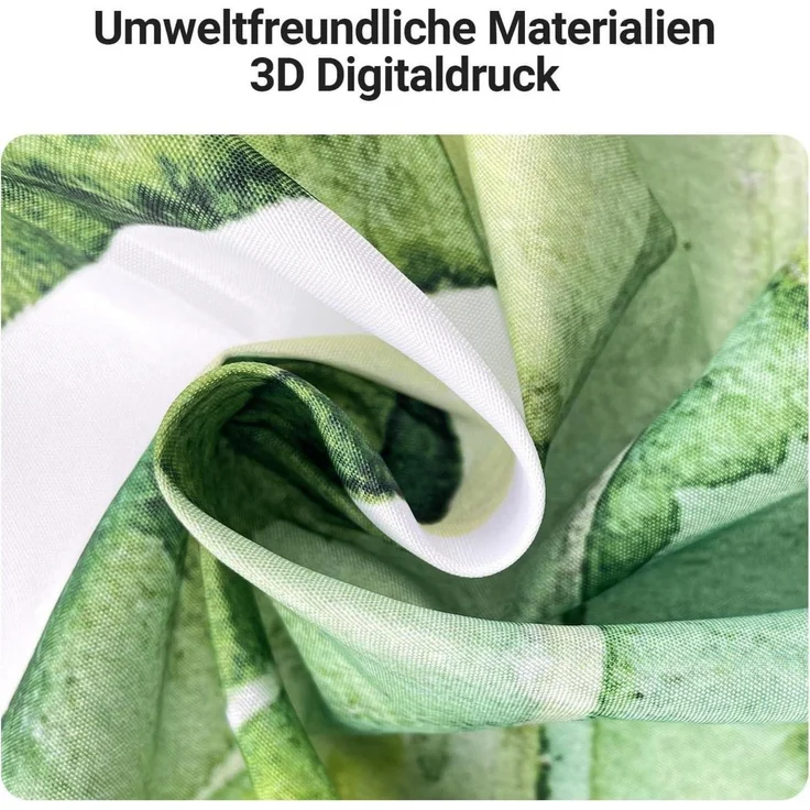 Duschvorhang 120x200cm Grün Blätter, Antischimmel Textil, Wasserdicht, Waschbar – Bild 4
