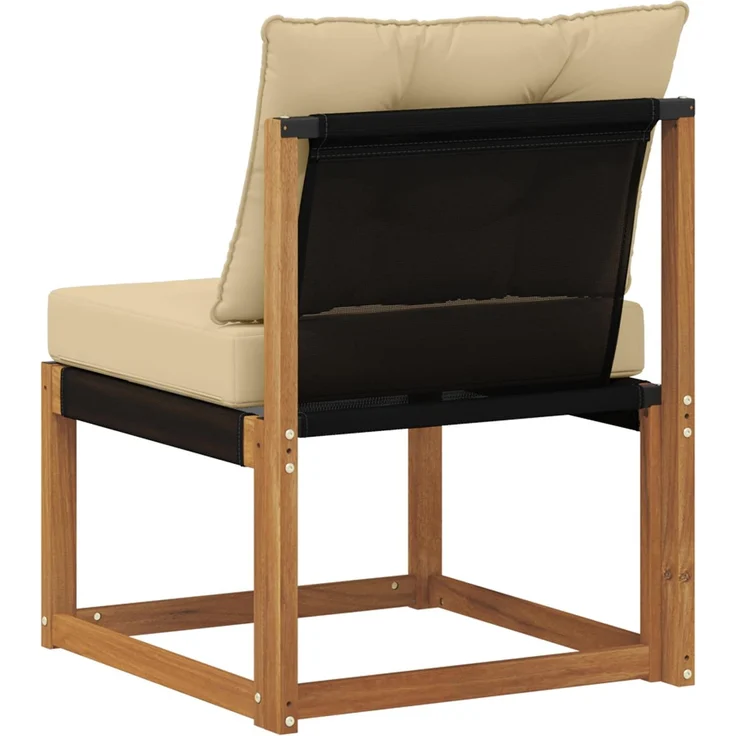 vidaXL Outdoor Mittelsofa Massivholz Akazie und Textilene Stoff Natur 900600 – Bild 6