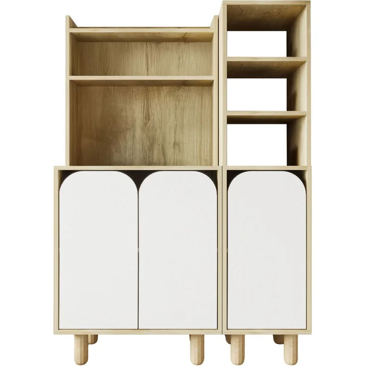 Skye Decor 'Parma 3 - Sapphire Oak, White' Mehrzweckschrank, Saphir-Eiche / Weiß, 105 x 155 x 40 cm – Bild 4