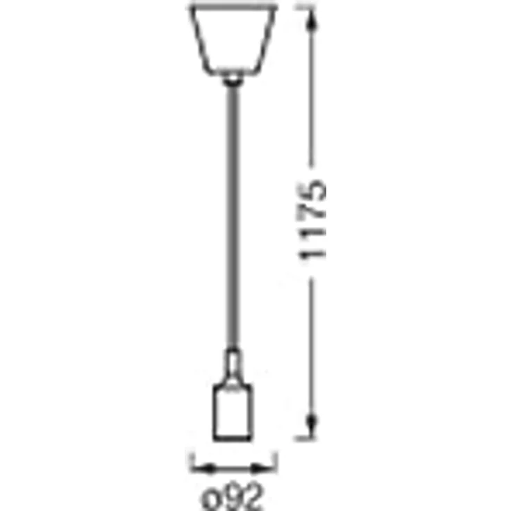 Ledvance Vintage 1906 Pendelleuchte bell E27, schwarz, max. 15W LED, trichterförmiger Baldachin, für Innenräume – Bild 2