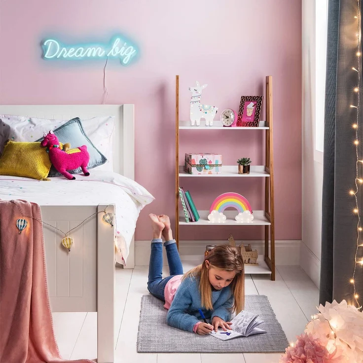 Lights4fun LED Wandleuchte LED Neon Leuchtschriftzug Dream Big – Bild 3