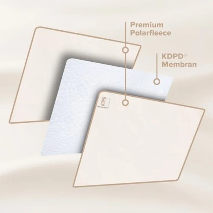 KDPD® - Das Original | beige 60x60 cm | wasserdichte Wickelunterlage aus weichem Polarfleece | saugstarke und waschbare Kinderdecke – Bild 3