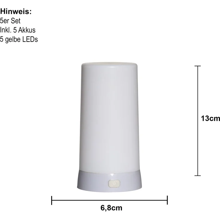 LED Tischkerze ,Diner , Erweiterungsset ohne Micro-USB Ladekabel, 5 Stück, weiß – Bild 4